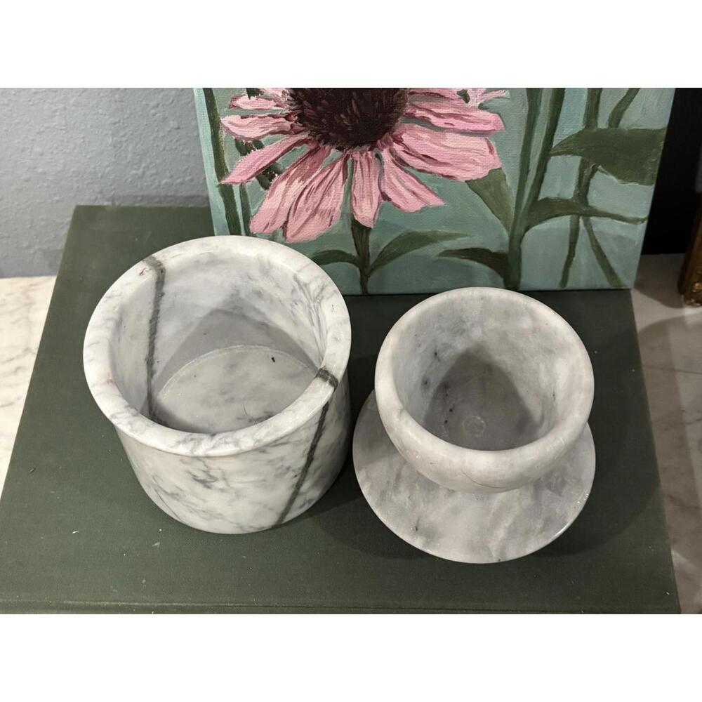 White Marble Butter Bell - Picture 3 of 4